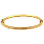 Złota bransoletka 585 bangle z greckim wzorem średnica 17cm 14k