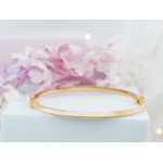 Złota bransoletka 585 bangle z greckim wzorem średnica 17cm 14k