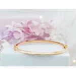 Złota bransoletka 585 bangle z greckim wzorem średnica 17cm 14k