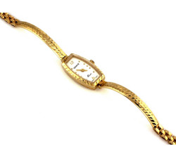 Złoty zegarek damski 585 Geneve sztywna bransoleta