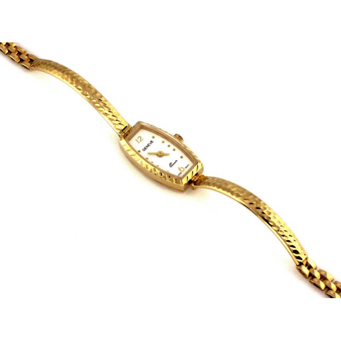 Złoty zegarek damski 585 Geneve sztywna bransoleta