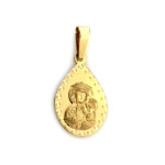 Złoty medalik 585 kropla Matka Boska Częstochowska