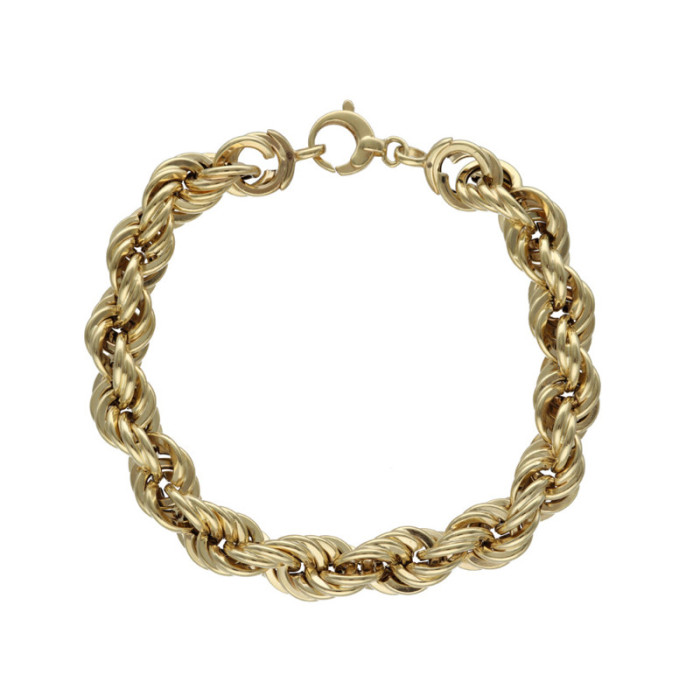 Złota bransoletka 585 skręcany łańcuch