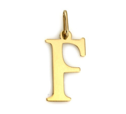 Złota przywieszka 585 blaszka literka F litera