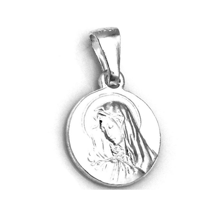Srebrny medalik 925 okrągły  z Matką Boską 3,75g