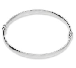 Srebrna bransoletka 925 bangle sztywna gładka okrągła