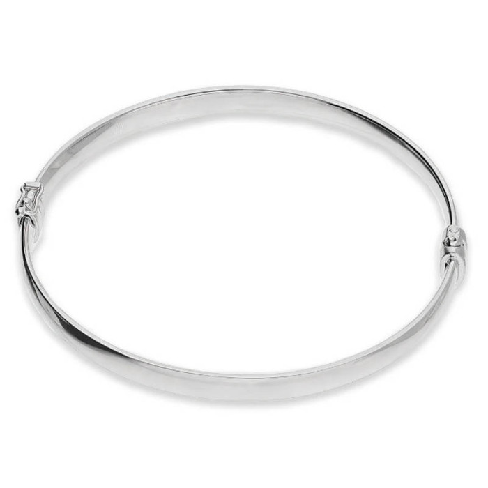 Srebrna bransoletka 925 bangle sztywna gładka okrągła