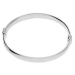 Srebrna bransoletka 925 bangle sztywna gładka okrągła