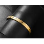 Bransoletka sztywna bangle zdobiona rzymskimi cyframi unisex