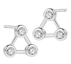 Srebrne kolczyki 925 trójkąciki geometryczny wzór