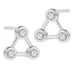 Srebrne kolczyki 925 trójkąciki geometryczny wzór