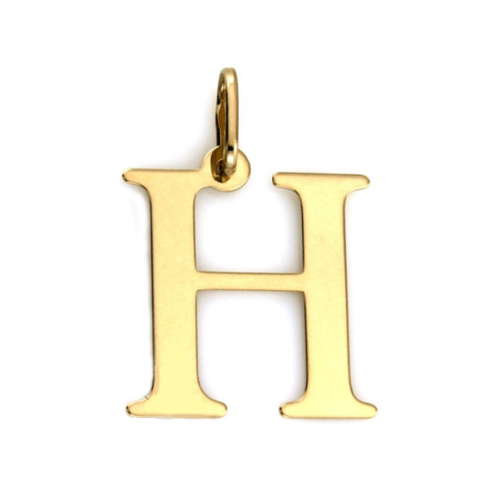 Złota przywieszka 585 blaszka literka H litera