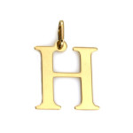 Złota przywieszka 585 blaszka literka H litera