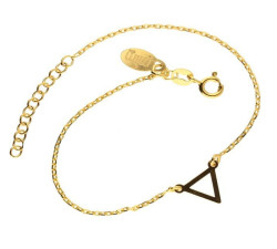 Srebrna złocona bransoletka 925 ażurowy trójkąt 1,52g
