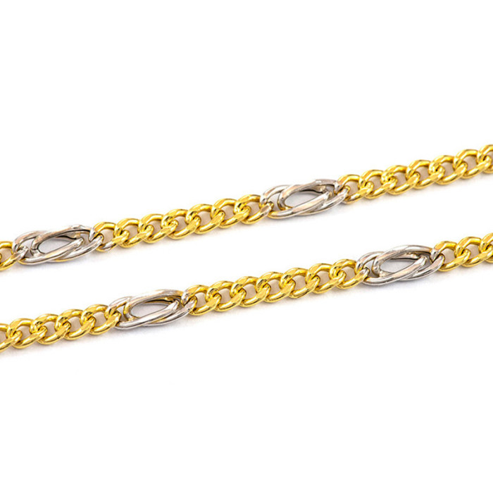 Złoty łańcuszek 585 dwukolorowy stylowy 60cm 9,1g