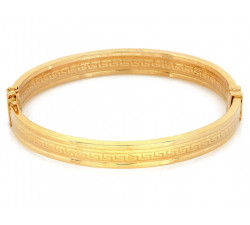 Ekskluzywna złota bransoletka 585 Bangle z greckim wzorem długość 17cm 14k