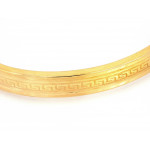 Ekskluzywna złota bransoletka 585 Bangle z greckim wzorem długość 17cm 14k