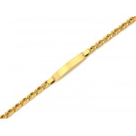 Elegancka złota bransoletka 585 gruba z blaszką pod grawer żółte złoto 19-22cm 14k