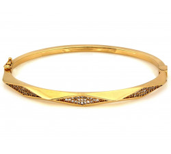 Złota bransoletka sztywna bangle delikatna elegancka błyszcząca żółta 585 14k