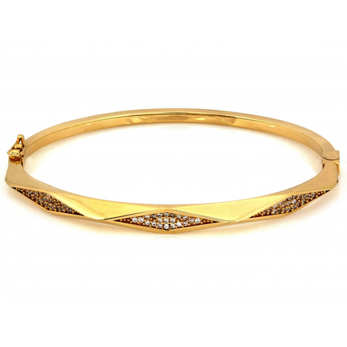 Złota bransoletka sztywna bangle delikatna elegancka błyszcząca żółta 585 14k