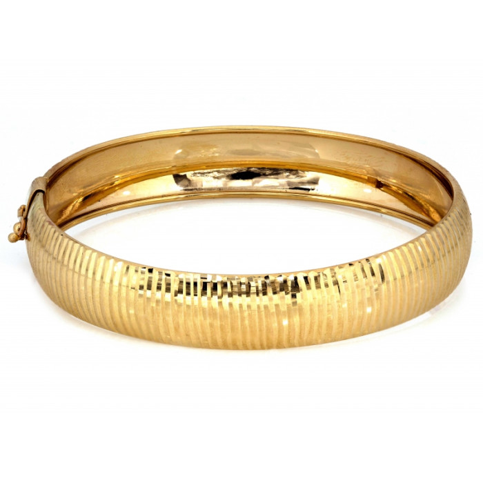 Elegancka złota bransoletka 585 sztywna bangle klasyczna 18cm 14k