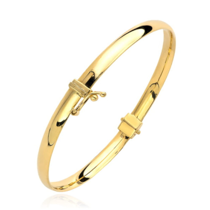 Złota bransoletka 585 GŁADKA BANGLE 4 g