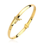 Złota bransoletka 585 GŁADKA BANGLE 4 g