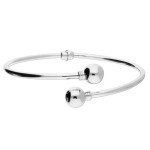 Srebrna bransoletka 925 sztywna bangle otwarta z kuleczkami