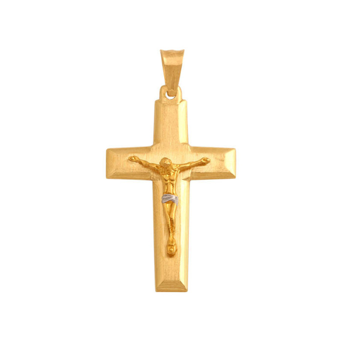 Złoty masywny krzyż 585 JEZUS CHRYSTUS 4,2 g