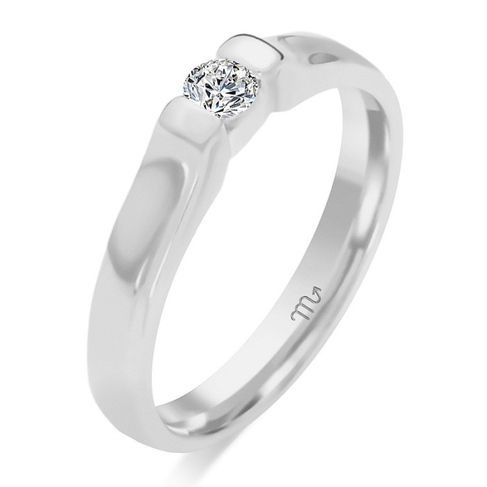 Zaręczynowy pierścionek białe złoto z diamentem 585