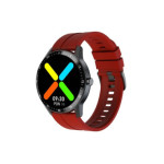 Zegarek smartwatch na czerwonym pasku w stylu sportowym