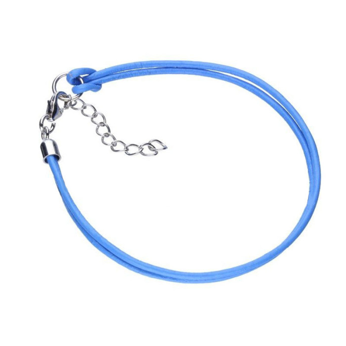 Srebrna bransoletka 925 niebieski sznurek 1,65g