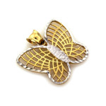 Złota przywieszka 585 motyl dwukolorowy