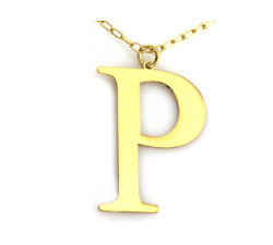 Srebrny pozłacany łańcuszek z literką P