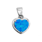 Srebrna przywieszka 925 serce niebieski opal