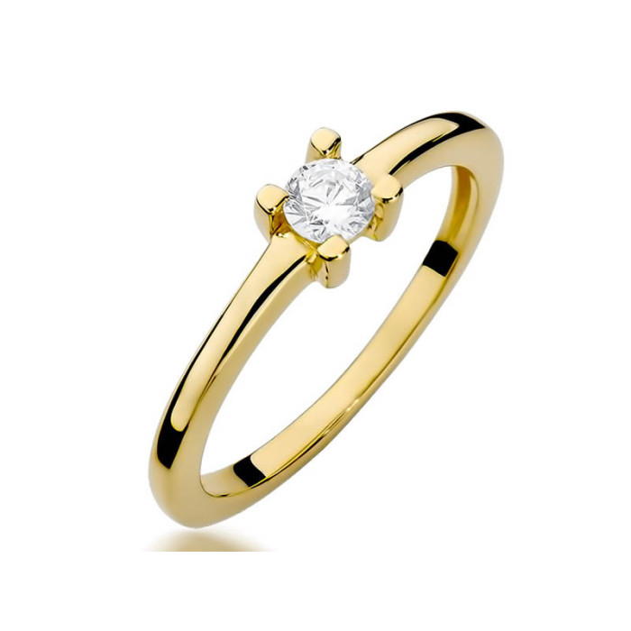 Złoty pierścionek 585 zaręczynowy z brylantem 2,50 g