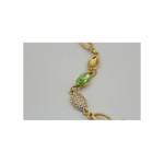 Komplet biżuterii damskiej z zielonymi cyrkoniami łezki migdały