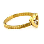 Złoty pierścionek 585 SERCE z jedną cyrkonią