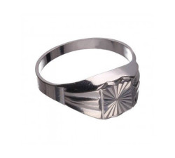 Srebrny pierścionek 925 sygnet kwadrat diamentowany