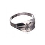Srebrny pierścionek 925 sygnet kwadrat diamentowany