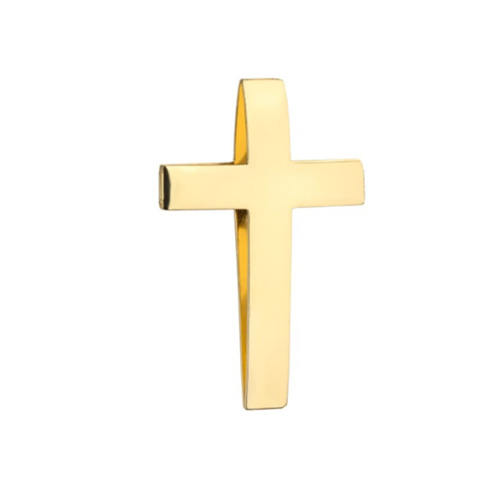 Złoty krzyż 585 KRZYŻYK gładki przewlekany