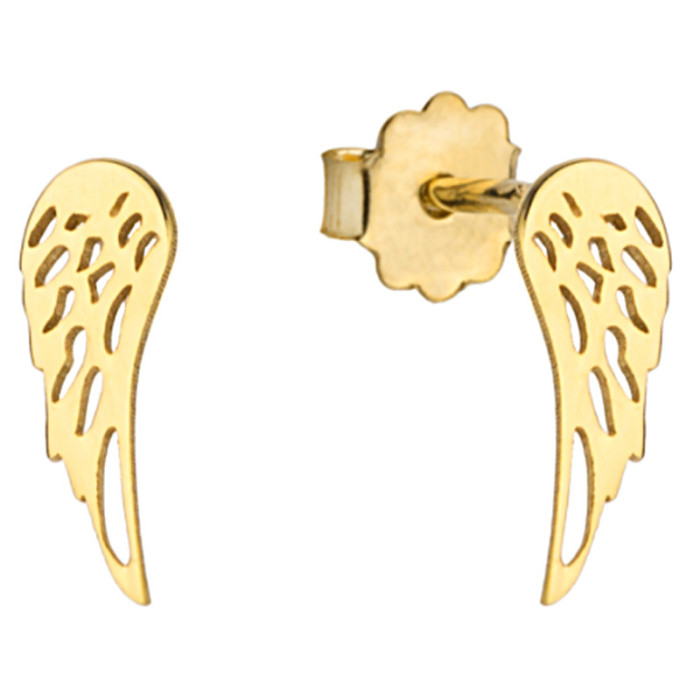 Złote kolczyki 585 skrzydło aniołka