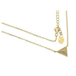Srebrny złocony naszyjnik 925 trójkąt z cyrkoniami 3,40g