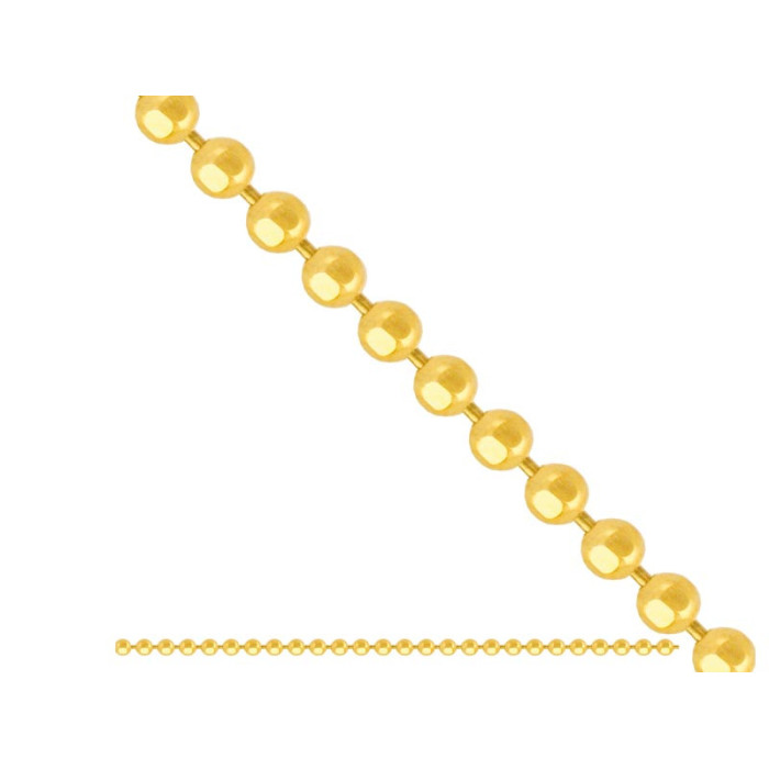 Złoty łańcuszek 585 splot z kuleczek 50cm na prezent kuleczkowy