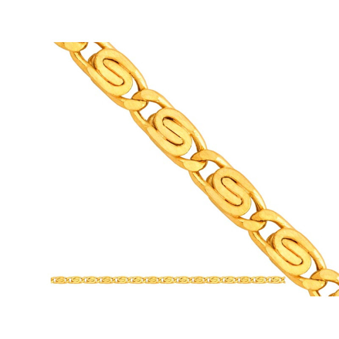 Złoty łańcuszek 585 ŚLIMAK DIAMENTOWANY 45CM 5,30G