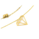 Złoty naszyjnik 585 wisiorek DIAMENT origami