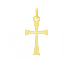 Złoty krzyż 585 gładki z ściętymi bokami