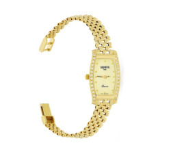 Złoty damski zegarek 585 stylowy z cyrkoniami  22,65 g