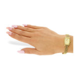 Złoty damski zegarek 585 stylowy z cyrkoniami  22,65 g