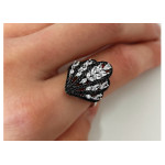 Srebrny pierścionek 925 muszelka z cyrkoniami r14